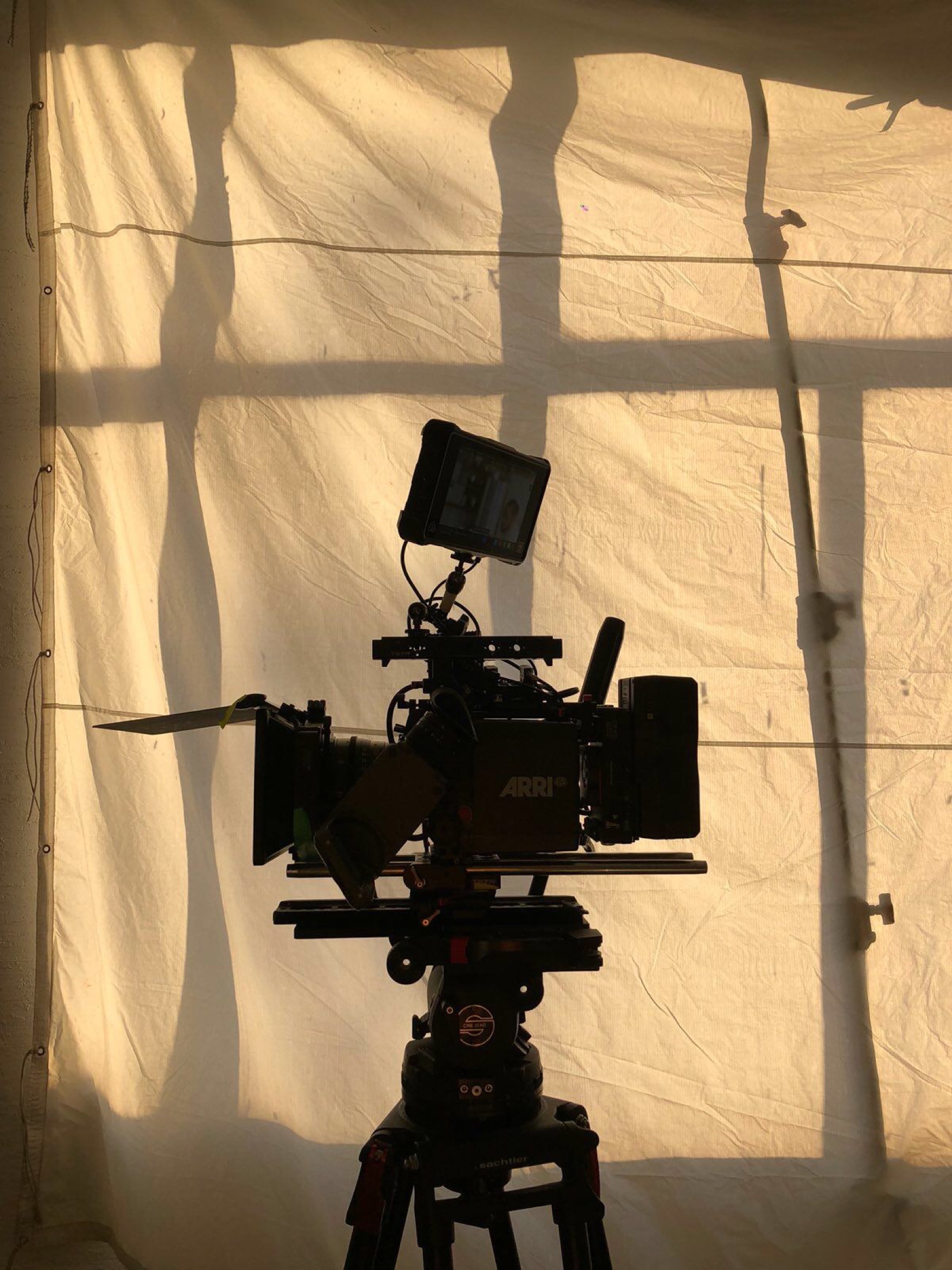 Cinema camera ready for a take